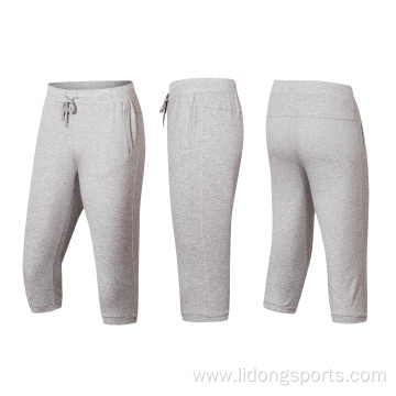 men jogger sport half cropped trousers pants